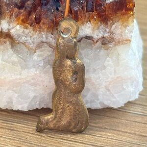 Vintage small brass pendant Thai Buddhist amulet collectible talisman